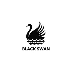 Canvas Print - black swan logo design vector