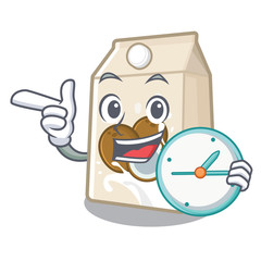 Sticker - With clock coconut milk isolated with the character