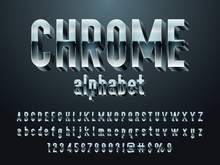 Vector Set Of Modern Chrome Alphabet Design