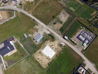 Aerial view of the Saburb landscape (drone image).Kiev Region,