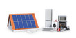  concept of electricity from solar panels. Appliances. 3d illustration