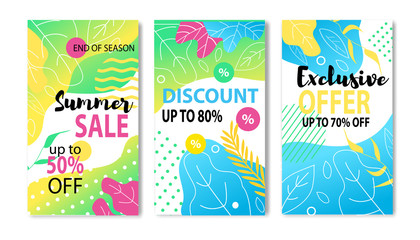 Wall Mural - Summer Price Fall Social Media Post and Flyer Set