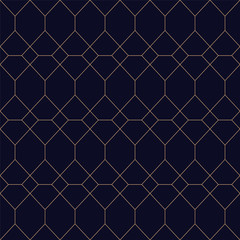  Luxury geometric seamless ornamental background. Grid repeatable golden pattern - elegant repetitive blue design.