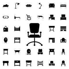 Canvas Print - Table and chairs icon. Universal set of furniture for website design and development, app development