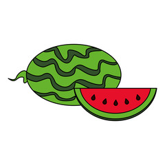 Sticker - Watermelon sliced fresh fruit healthy food