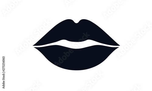 Fotomural lips kiss vector design black and white icon illustration
