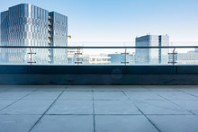 Roof Top Balcony In The Building With Cityscape Background