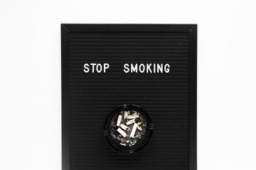 Poster - Top view word with cigarettes