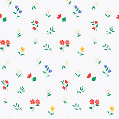 Wall Mural - Meadow flowers seamless pattern