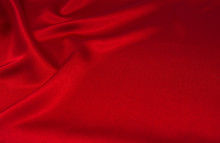 Red Satin Or Silk Fabric As Background