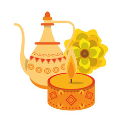 Poster - indian traditional teapot icon cartoon