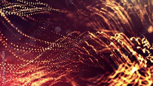 Glow Particles Are In Air As Science Fiction Of Microcosm Or