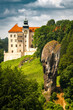 Castle on the hill in Ojcow National Park Poland - Pieskowa Skala, Hercules's mace rock