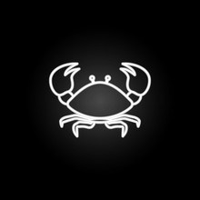 Crab Illustration Neon Icon. Elements Of Marine Live Set. Simple Icon For Websites, Web Design, Mobile App, Info Graphics