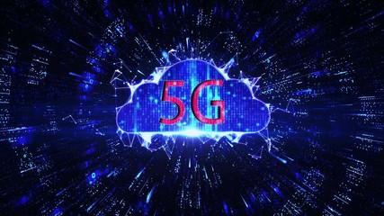 Wall Mural - 5g symbol digital background.5g cloud computing.5g communication.5g network