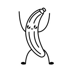 Poster - fresh banana fruit kawaii character