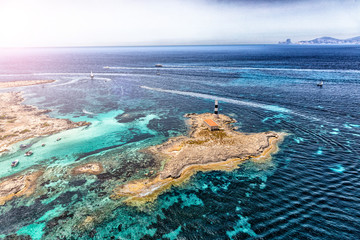 formentera sea, spain, aerial view