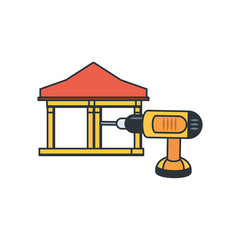 Sticker - House under construction design vector ilustration