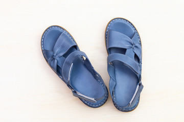 Poster - Blue leather sandals