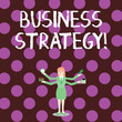 © Zofia - Word writing text Business Strategy. Business photo showcasing working plan of a business for achieving its vision Businesswoman with Four Arms Extending Sideways Holding Workers Needed Item
