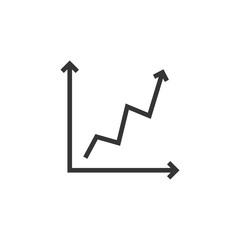 Fototapete - Growing Graph icon template black color editable. Growing Graph symbol vector sign isolated on white background. Simple logo vector illustration for graphic and web design.