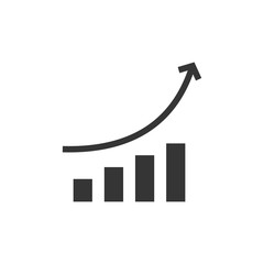 Aufkleber - Growing Graph icon template black color editable. Growing Graph symbol vector sign isolated on white background. Simple logo vector illustration for graphic and web design.