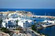 View of the port of Monastir and the Mediterranean sea.