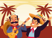 Mexican Traditional Culture Icon Cartoon