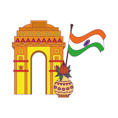 Canvas Print - indian building monuments icon cartoon