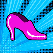 Comic High Heel Shoe. Pop Art Style - Vector