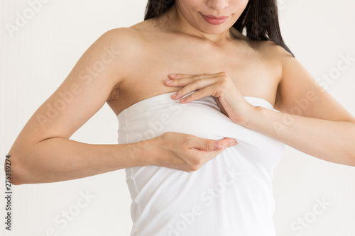 胸を揉む女性 Stock Photo Adobe Stock