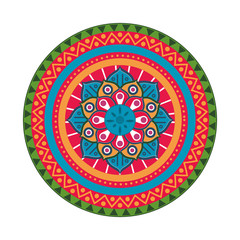 Poster - tradicional indian embroidery blanket icon