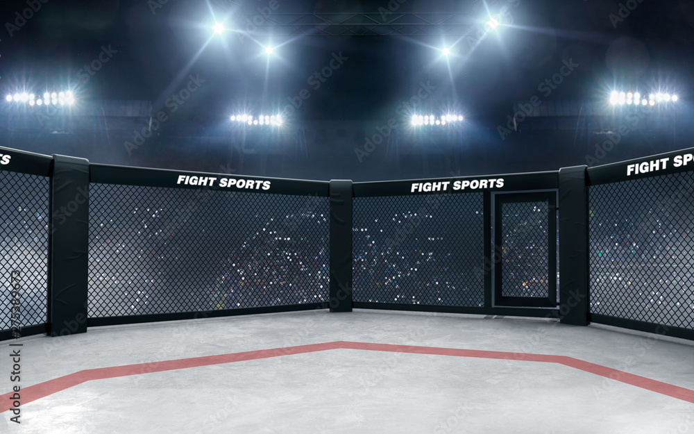 Renderowanie 3d Arena Mma Klatki Oktagon Mma 275389673 Sztuki Walki Naklejki Ecowall24 Pl