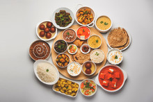 Indian Hindu Veg Thali / Food Platter, Selective Focus