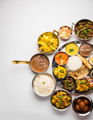 Wall Mural - Indian Hindu Veg Thali / food platter, selective focus