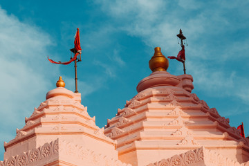 View of the temple against the blue sky