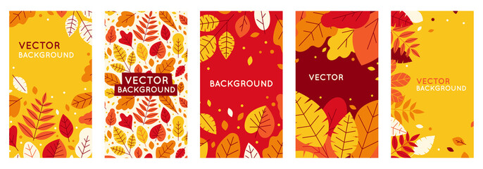 Aufkleber - Vector set of abstract backgrounds with copy space for text - autumn sale