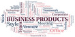 © sharafmaksumov - Business Products word cloud. Collage made with text only.