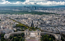 France, Paris, 16th Arrondissement Of Paris, View From The Eiffel Tower (Trocadero, Bois De Boulogne With The ,  Foundation, Business District Of La Defense)