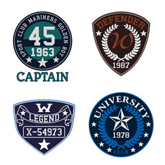 sport themed patch set, suitable for college