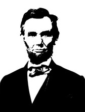 Vector Realistic Style Monochromatic Illustration Portrait Of The American Politician And President Abraham Lincoln
