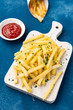 French fries with tomato sauce