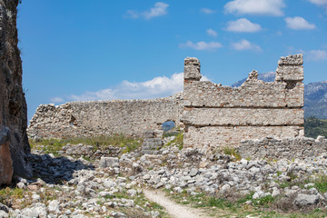 Tlos is an ancient ruined Lycian hilltop citadel near the resort town of Fethiye in the Mugla Province of southern Turkey