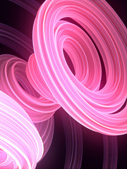 Leinwandbilder - Pink colored twisted shape. Computer generated abstract geometric 3D render illustration
