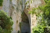 Fototapeta Natura - Limestone cave Ear of Dionysius (Orecchio di Dionisio) a cave with acoustics effects inside, Syracuse (Siracusa), Sicily, Italy