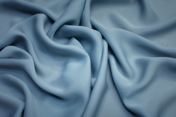 Wall Mural - Silk fabric. Color is gray-blue. Texture, background, pattern.