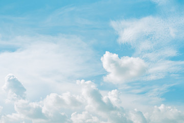 web banner spring and summer season with beauty clear and bright sky and cloudy background with copy