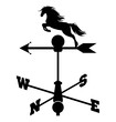© SkyWorks - Weather vane. Horse weather vane (weathercock silhouette). Vector illustration.