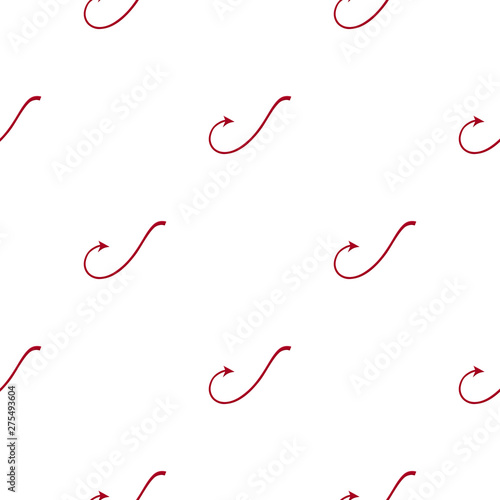 Seamless Pattern With Red Devil Tails On White Background Cartoon Style Vector Illustration For Design Web Wrapping Paper Fabric Wallpaper Buy This Stock Vector And Explore Similar Vectors At Adobe Stock