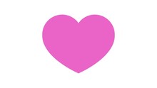  Icon Of A Pink Beating Heart On A White Background.